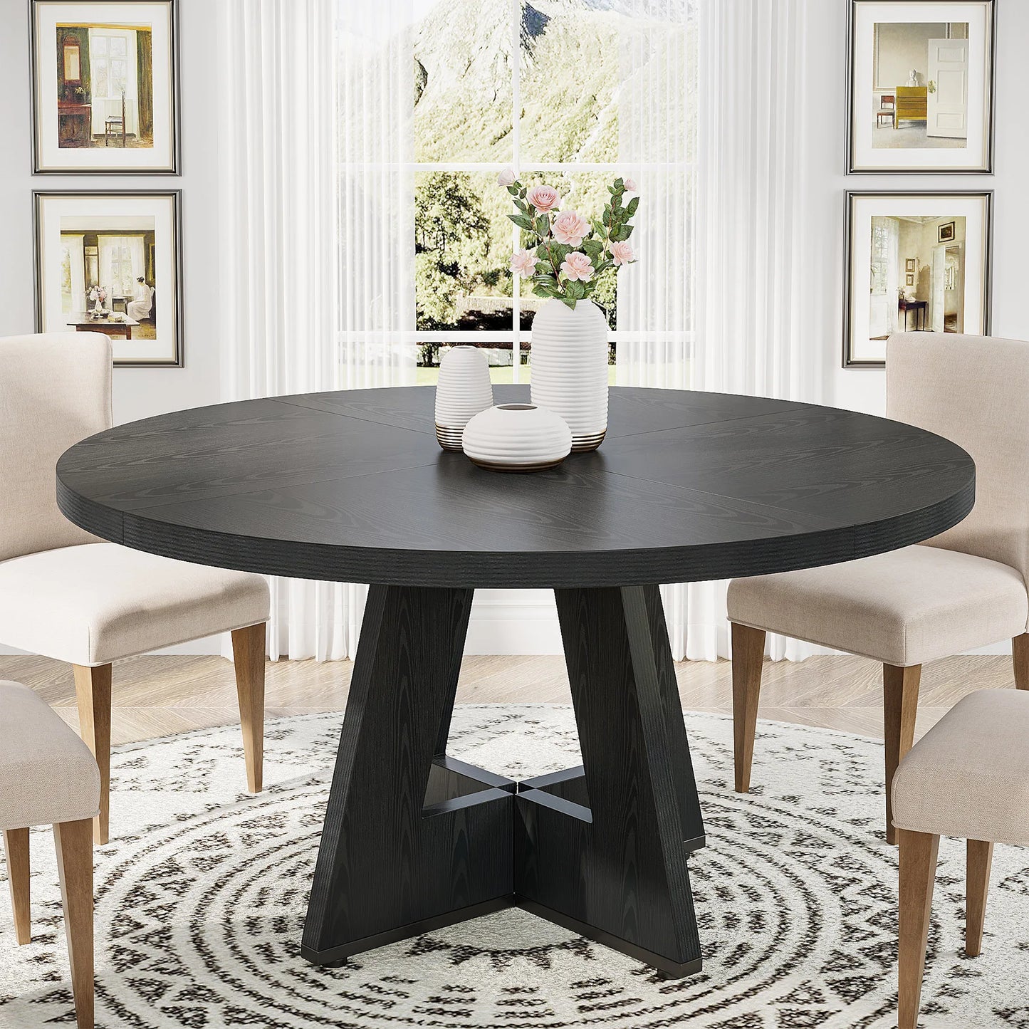 Round Dining Table for 4