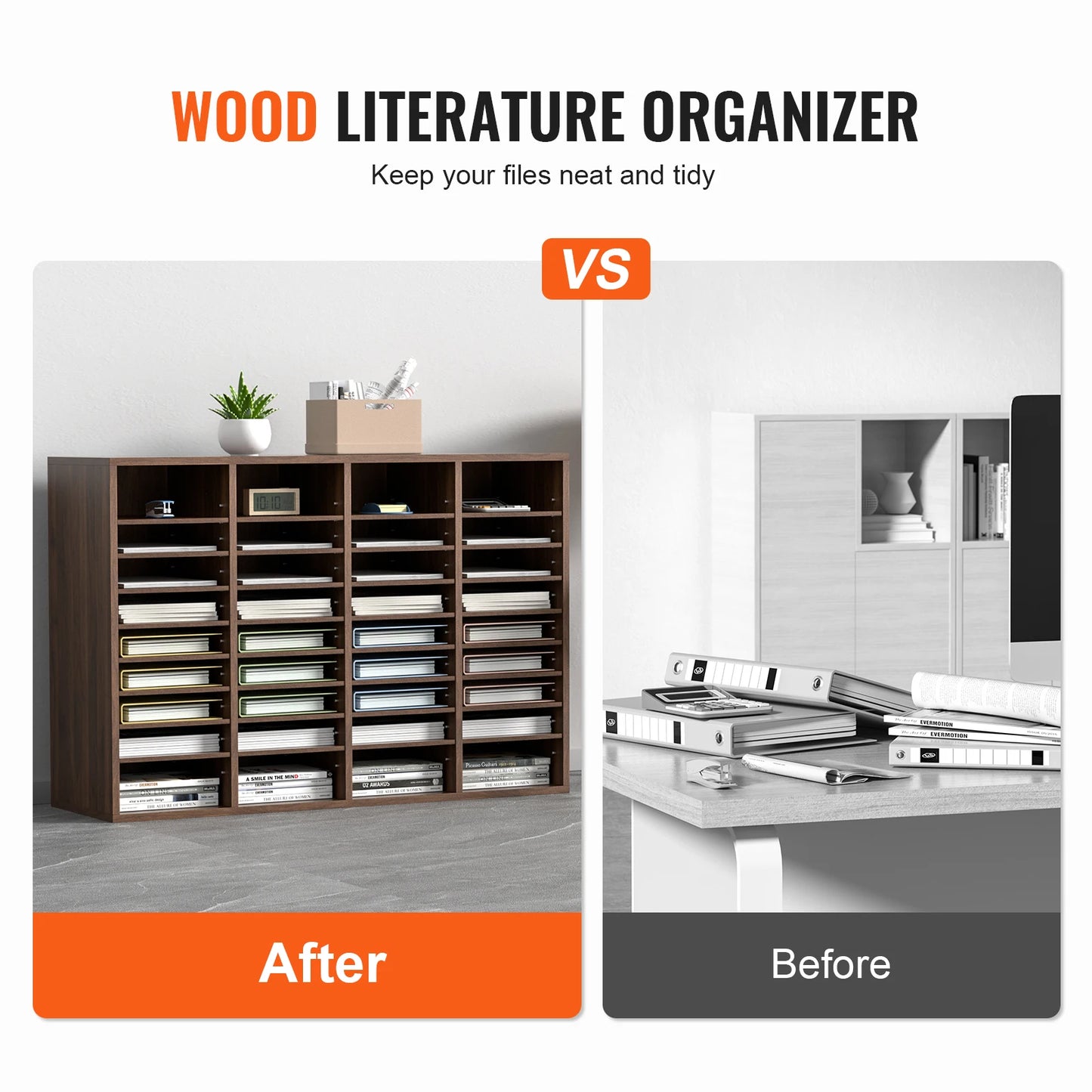 Wood Literature Organizer Cabinet