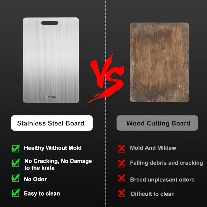 Double-Sided Stainless Steel Cutting Board