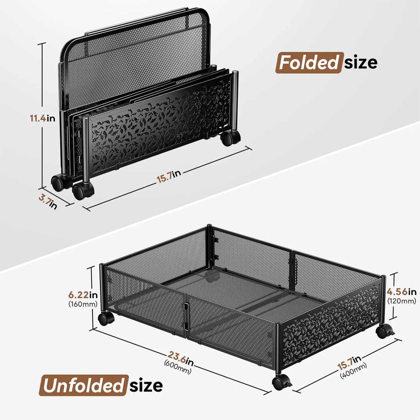 Metal Under Bed Storage Containers with Wheels