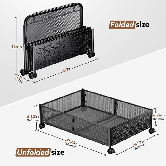 Metal Under Bed Storage Containers with Wheels