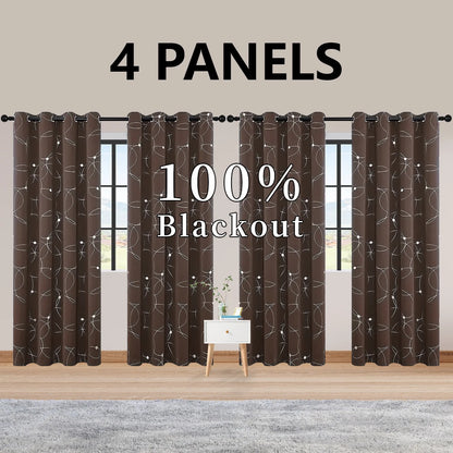 4PCS Blackout Curtains