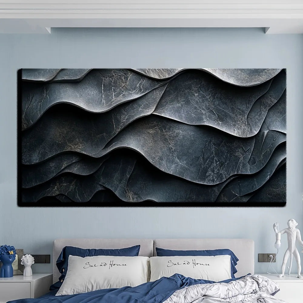 Elegant gold gray abstract canvas art