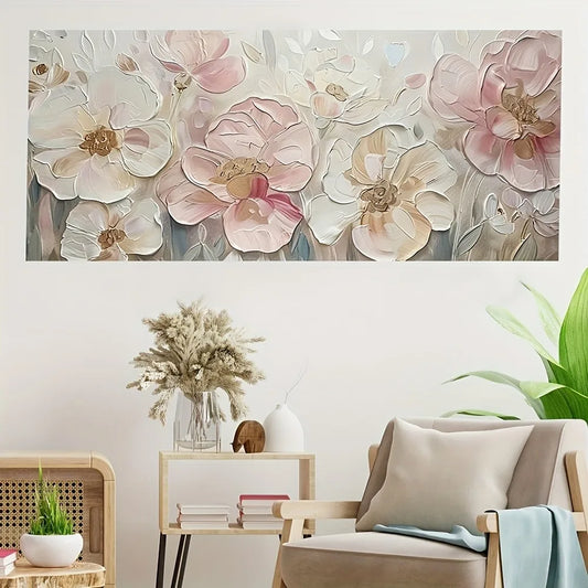 Pink floral canvas art
