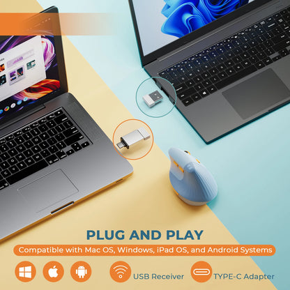 Vertical Wireless Ergonomic Mouse