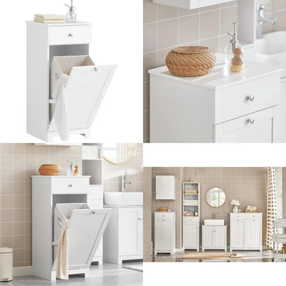 Narrow Space-Saving Tilt-Out Laundry Hamper Cabinet