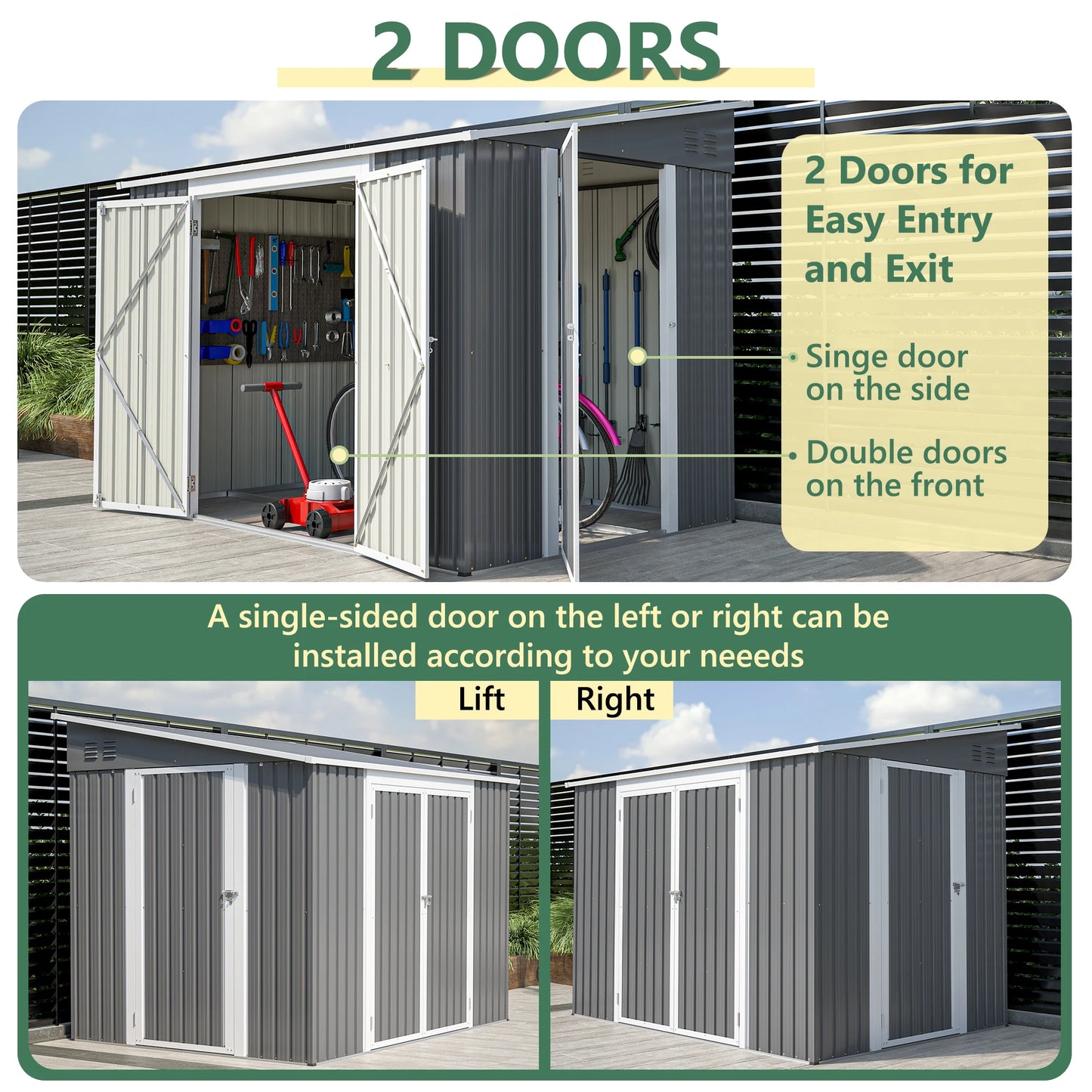 6 x 8 FT Metal Outdoor Storage Shed