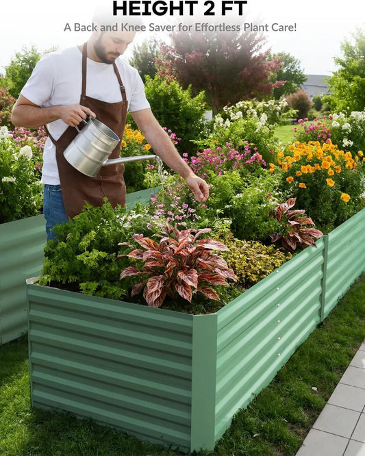 Galvanized Raised Garden Bed Deep Root Planter Box