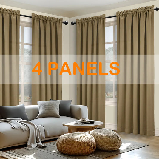 4pcs Light Filtering Curtains