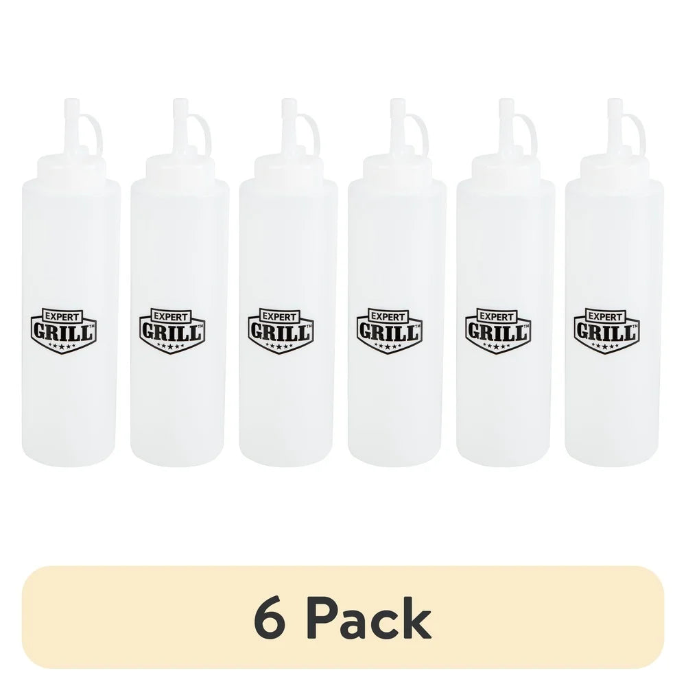 6 Pack 14oz Plastic Squeeze Bottles