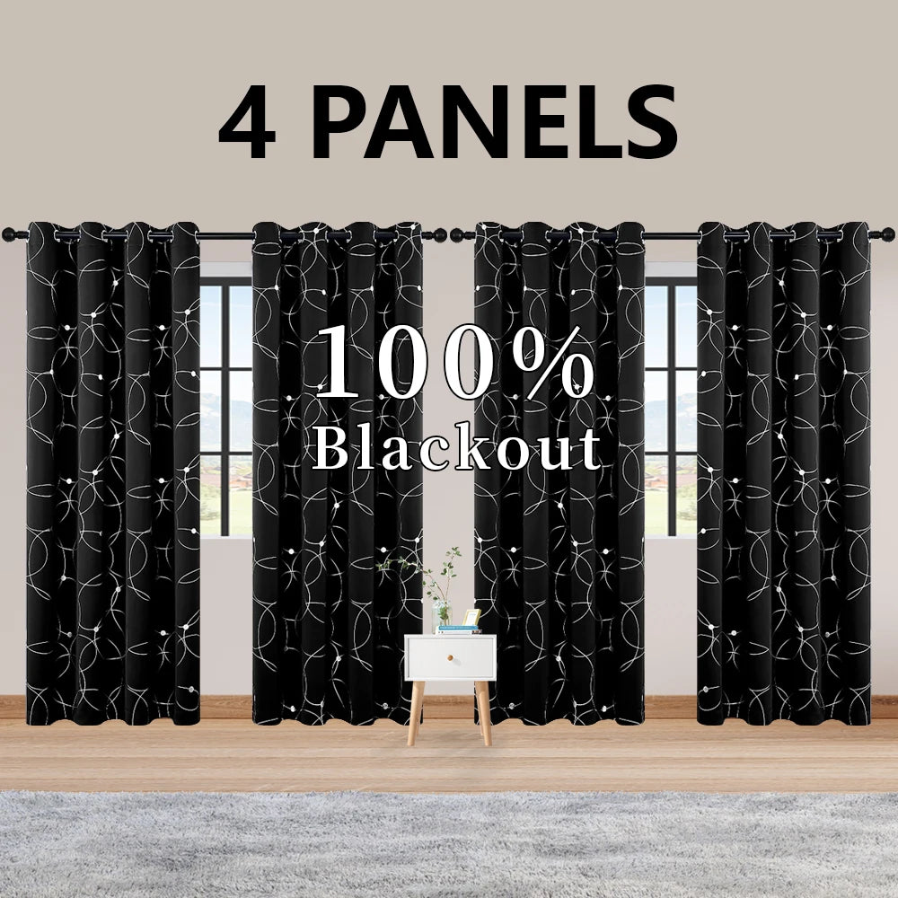 4PCS Blackout Curtains
