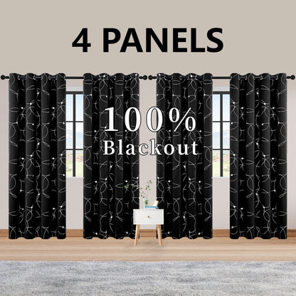 4PCS Blackout Curtains