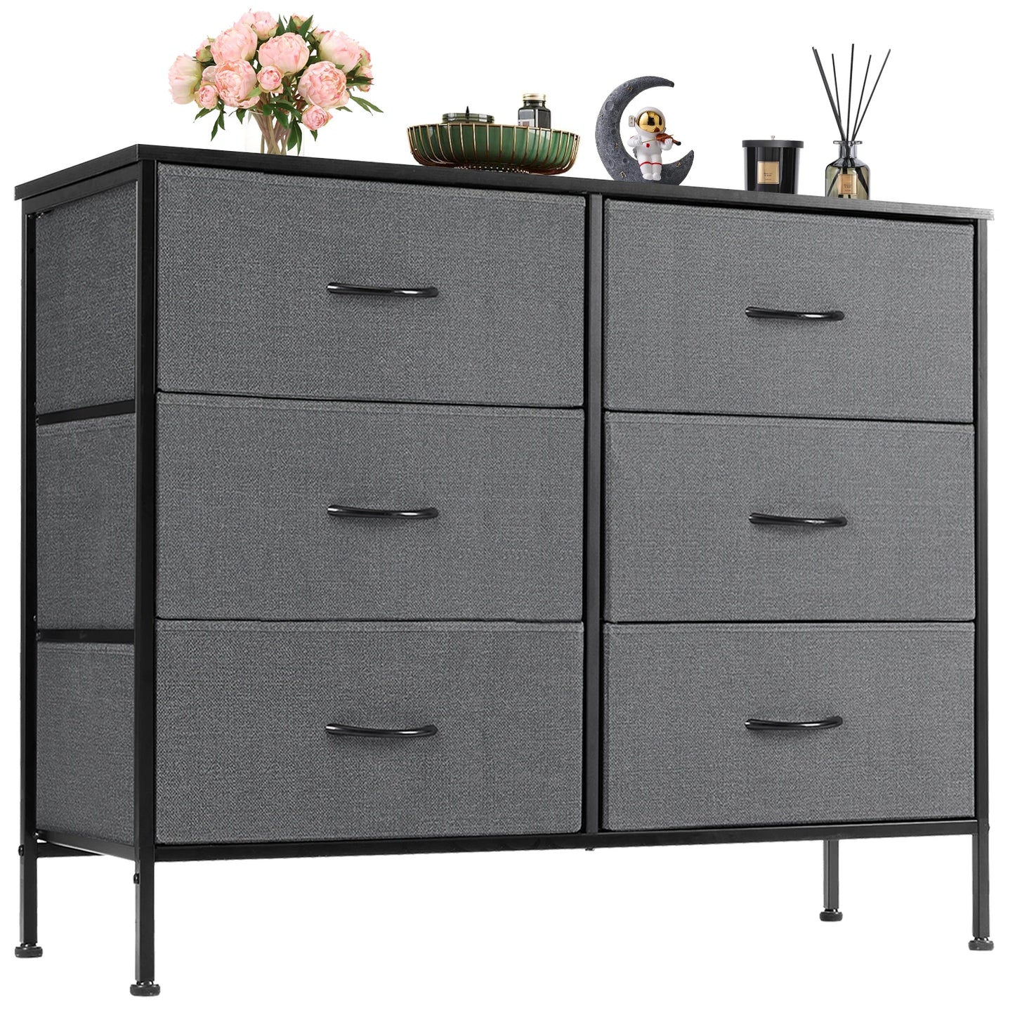 6 Fabric Drawers Nightstand