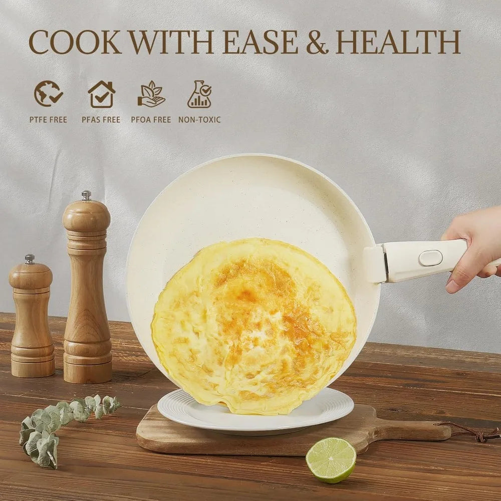 23Pcs Ceramic Cookware Set Non Stick Pots and Pans Set