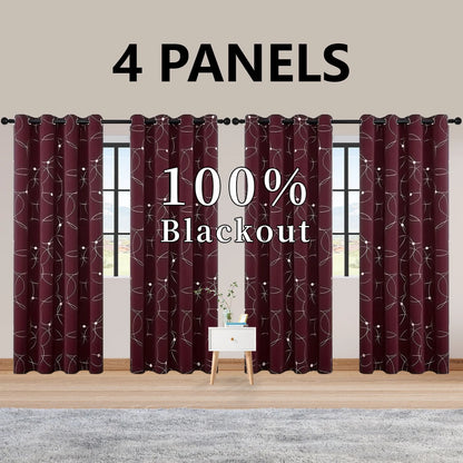 4PCS Blackout Curtains