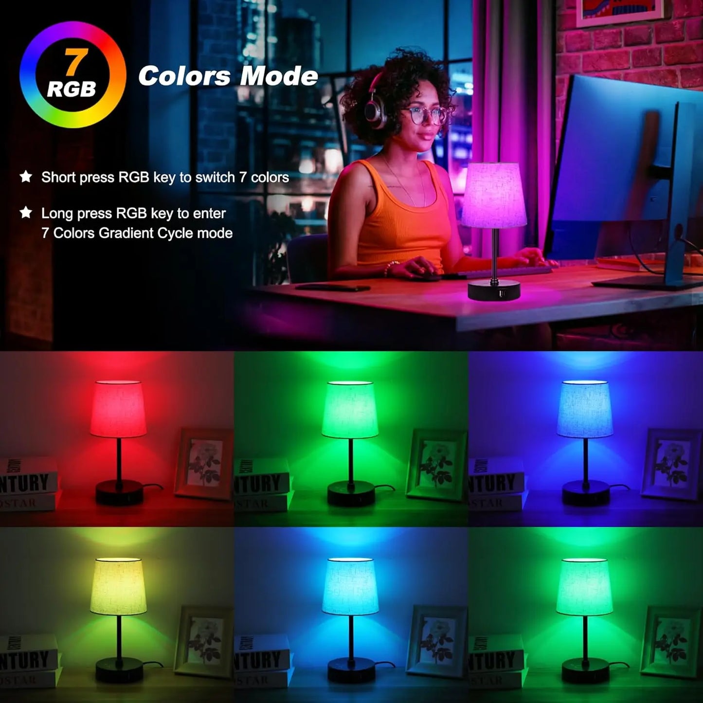 Color Changing Nightstand Lamps