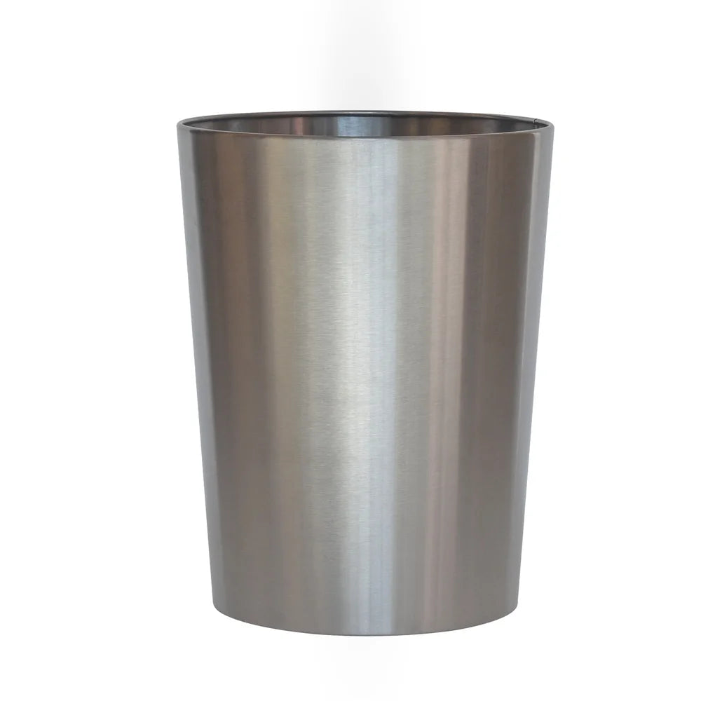 Brushed Nickel Wastebasket