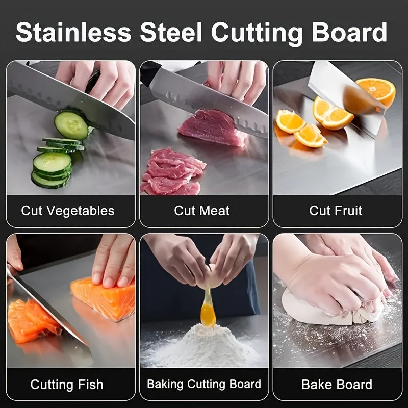 Double-Sided Stainless Steel Cutting Board
