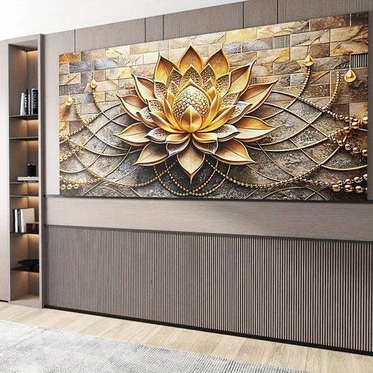 Abstract black gold floral canvas art - DailyBasicNeeds.com