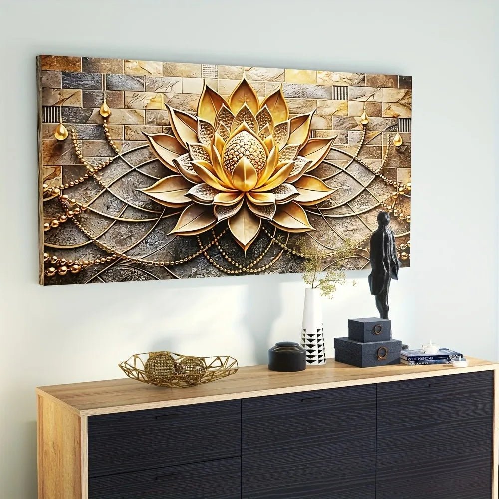 Abstract black gold floral canvas art - DailyBasicNeeds.com