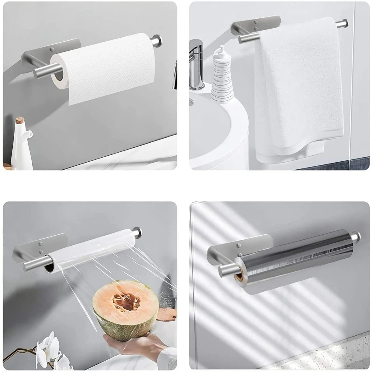 Adhesive Paper Towel Holder - DailyBasicNeeds.com