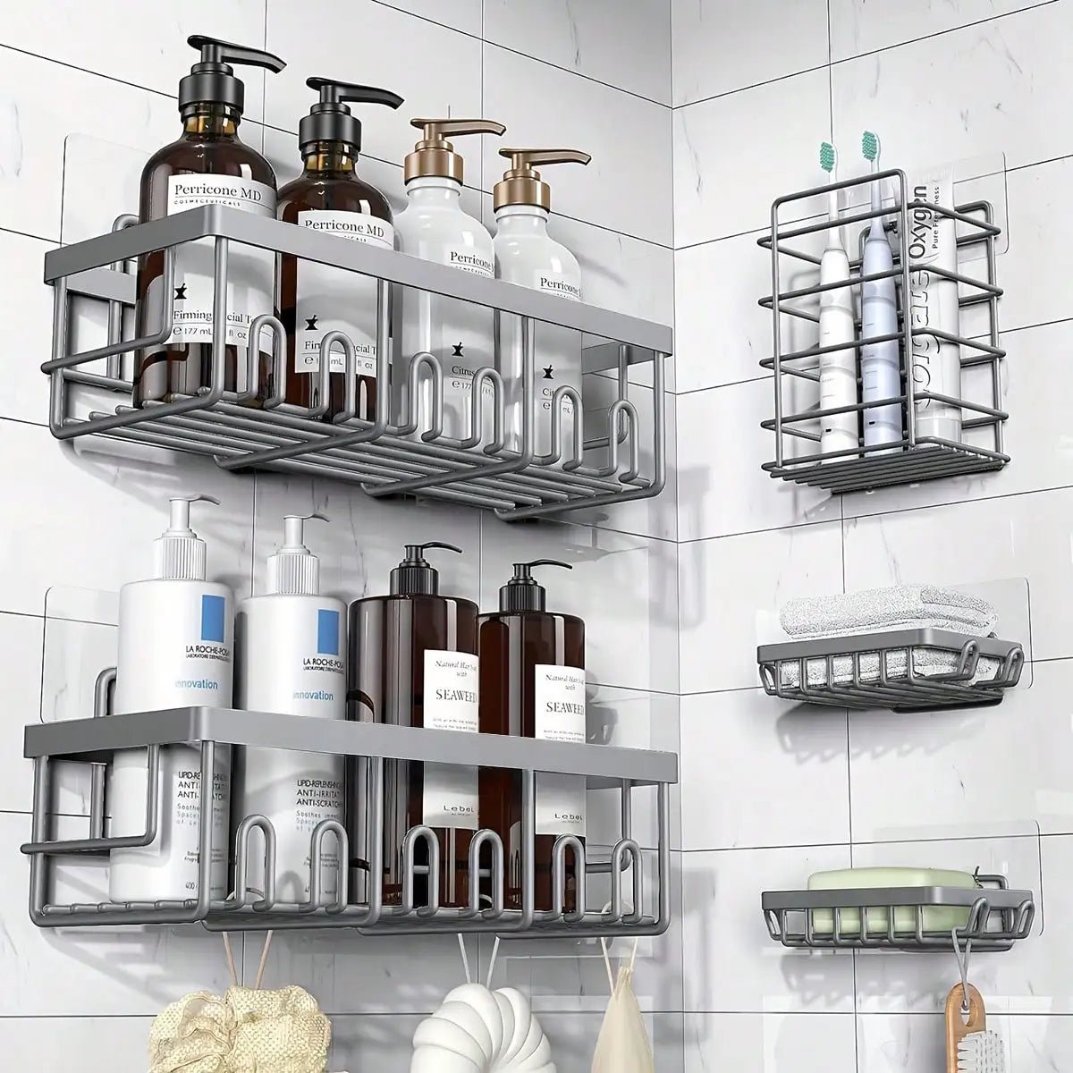 Adhesive Shower Caddy - DailyBasicNeeds.com