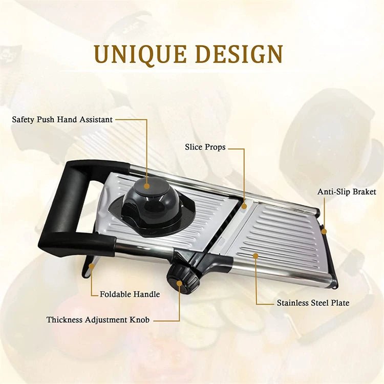 Adjustable Mandoline Slicer Stainless Steel Vegetable Slicer Chopper Cutter for Potato Tomato Onion Carrot JT213 - DailyBasicNeeds.com