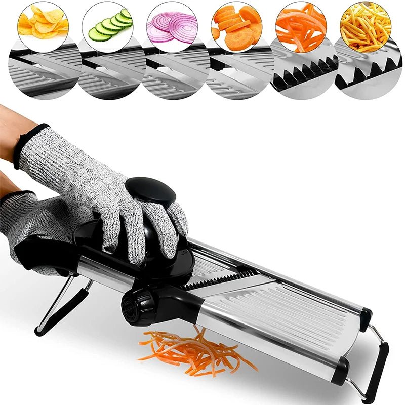 Adjustable Mandoline Slicer Stainless Steel Vegetable Slicer Chopper Cutter for Potato Tomato Onion Carrot JT213 - DailyBasicNeeds.com