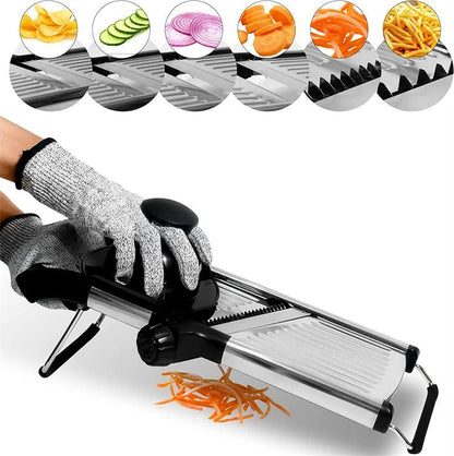 Adjustable Mandoline Slicer Stainless Steel Vegetable Slicer Chopper Cutter for Potato Tomato Onion Carrot JT213 - DailyBasicNeeds.com