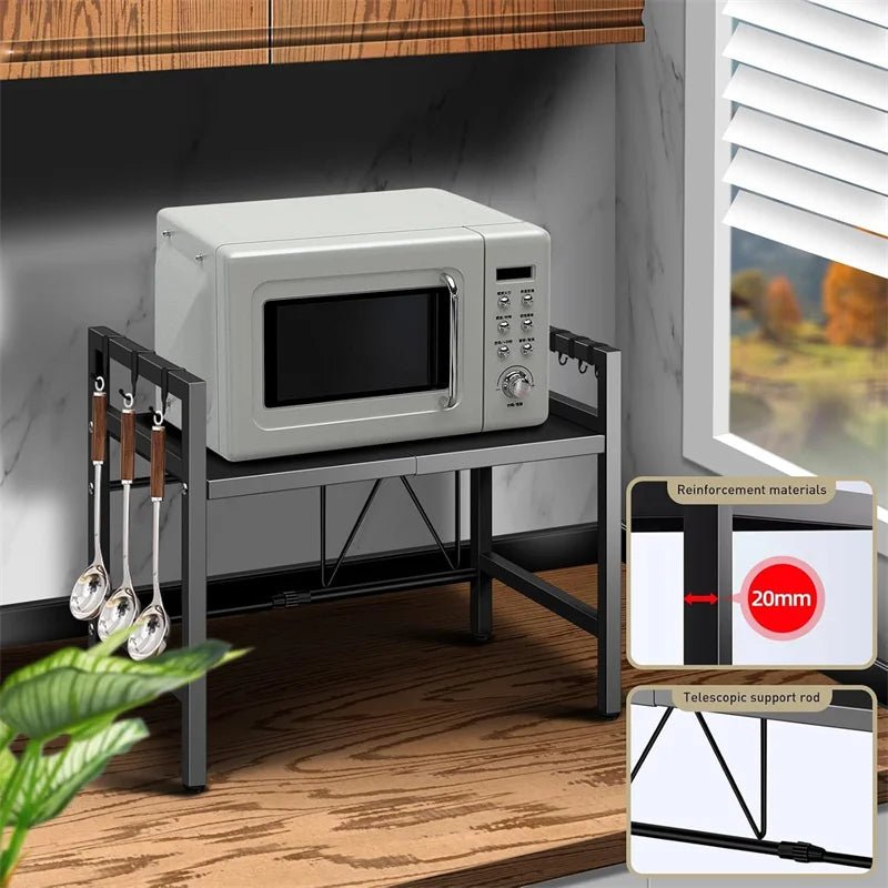 Adjustable Space - Saving Microwave Rack - DailyBasicNeeds.com
