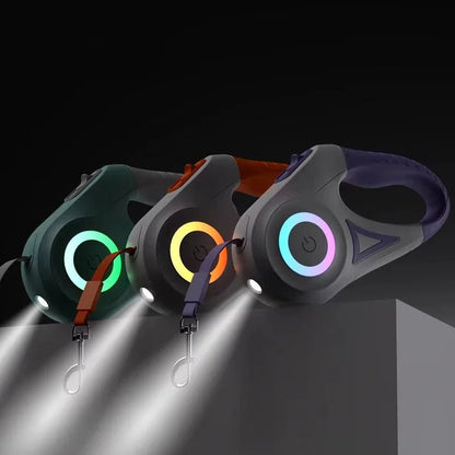 Automatic Retractable Dog Leash with Led Flashlight - DailyBasicNeeds.com