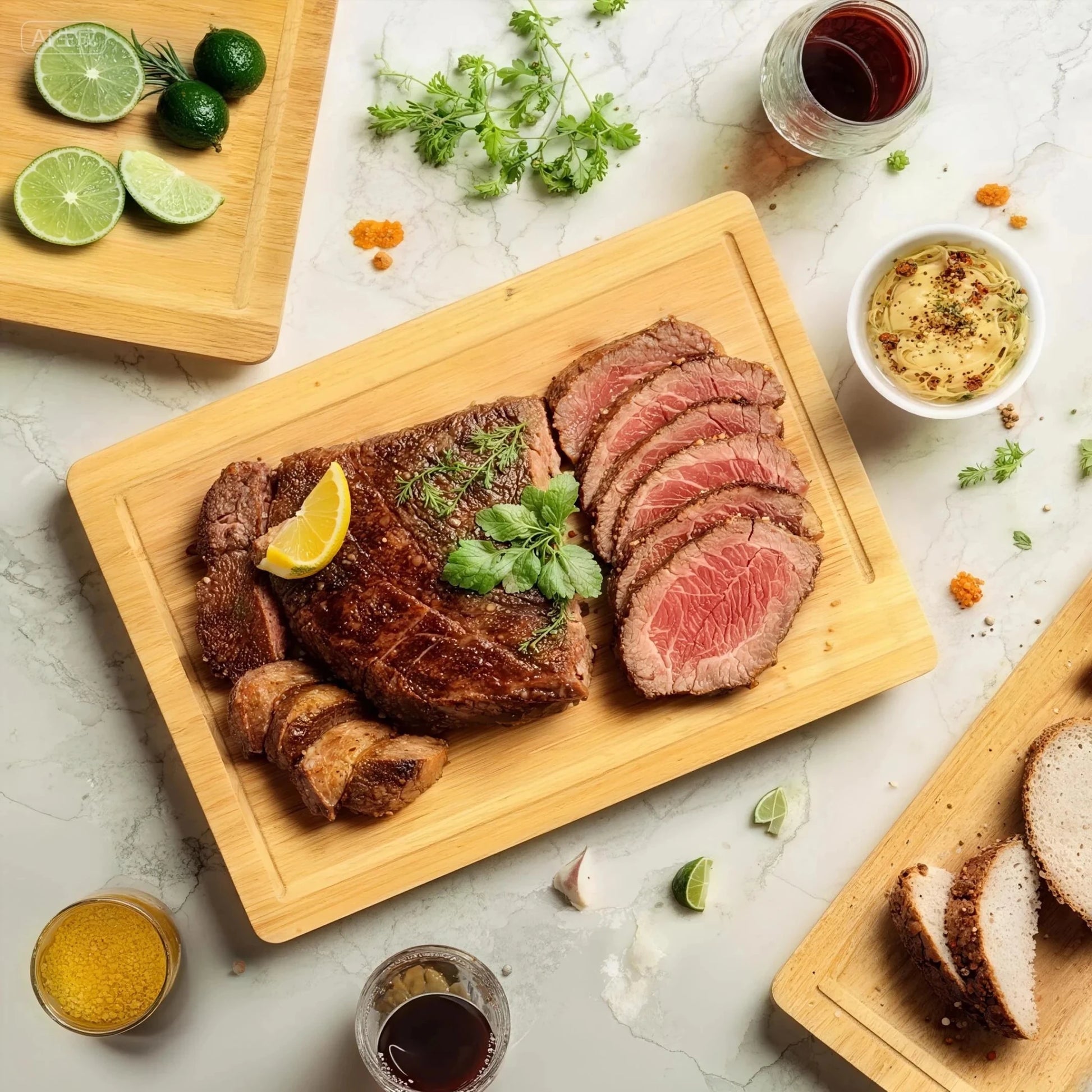 Bamboo Cutting Board Set with Deep Juice Grooves - DailyBasicNeeds.com