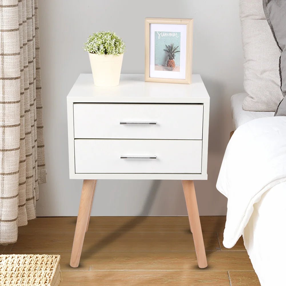 Bedside Table with Two Drawers - DailyBasicNeeds.com