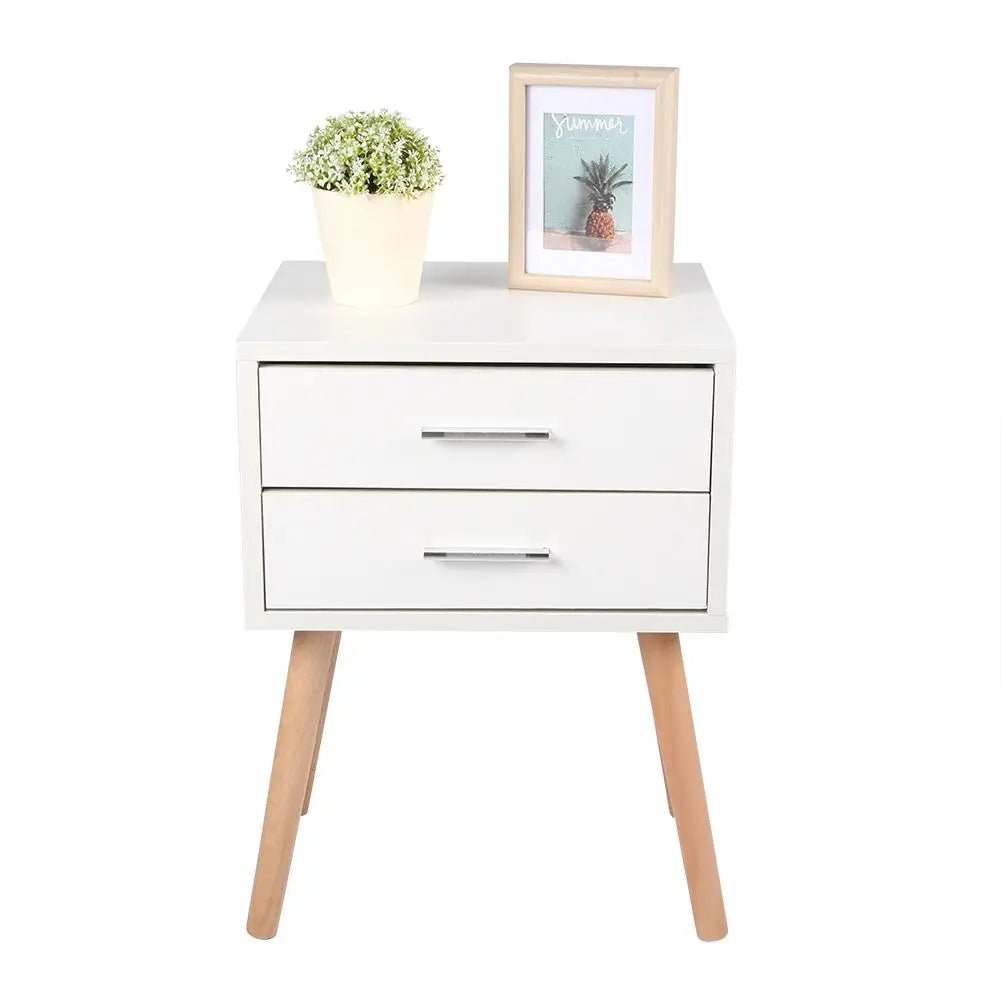 Bedside Table with Two Drawers - DailyBasicNeeds.com