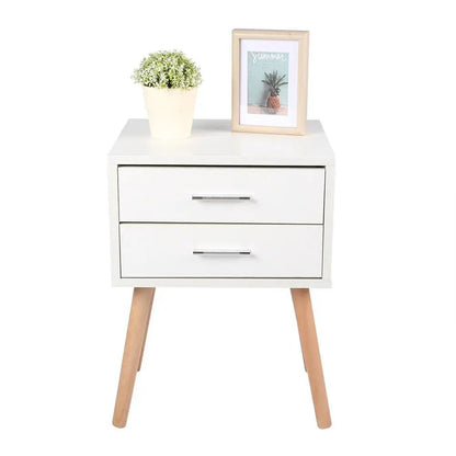 Bedside Table with Two Drawers - DailyBasicNeeds.com