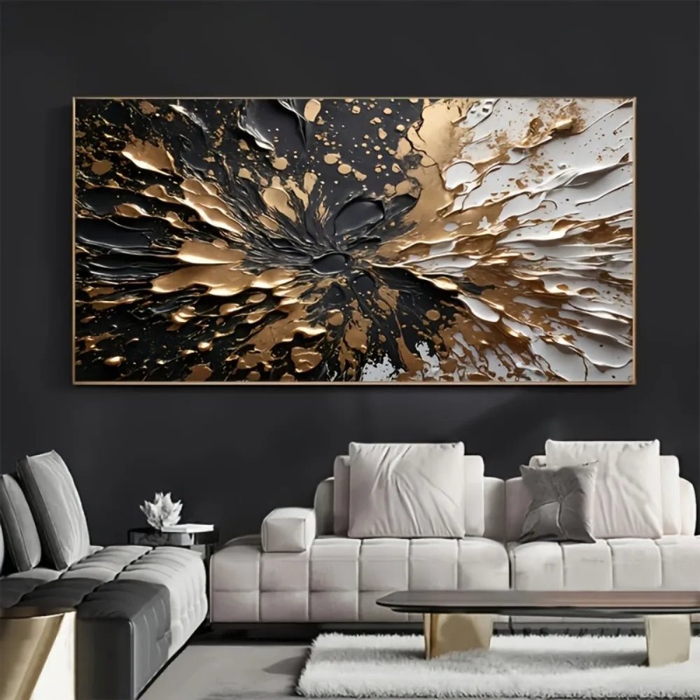 Black gold ink splash texture wall mural - DailyBasicNeeds.com