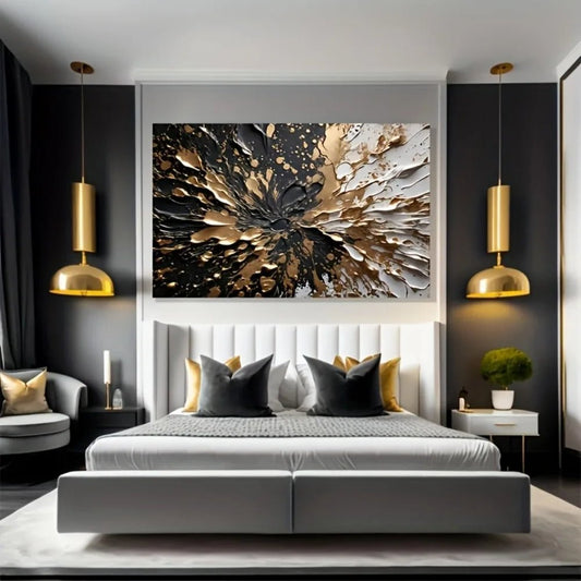 Black gold ink splash texture wall mural - DailyBasicNeeds.com