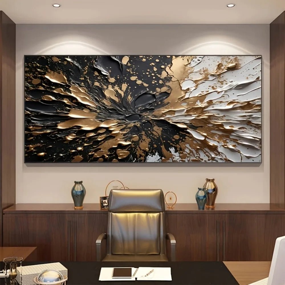 Black gold ink splash texture wall mural - DailyBasicNeeds.com