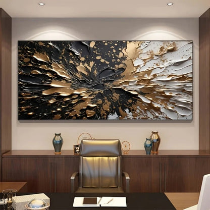 Black gold ink splash texture wall mural - DailyBasicNeeds.com
