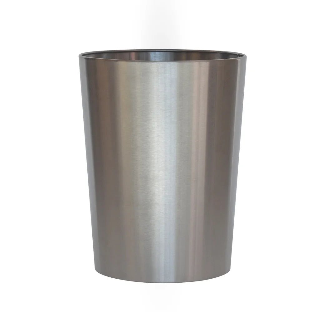 Brushed Nickel Wastebasket - DailyBasicNeeds.com