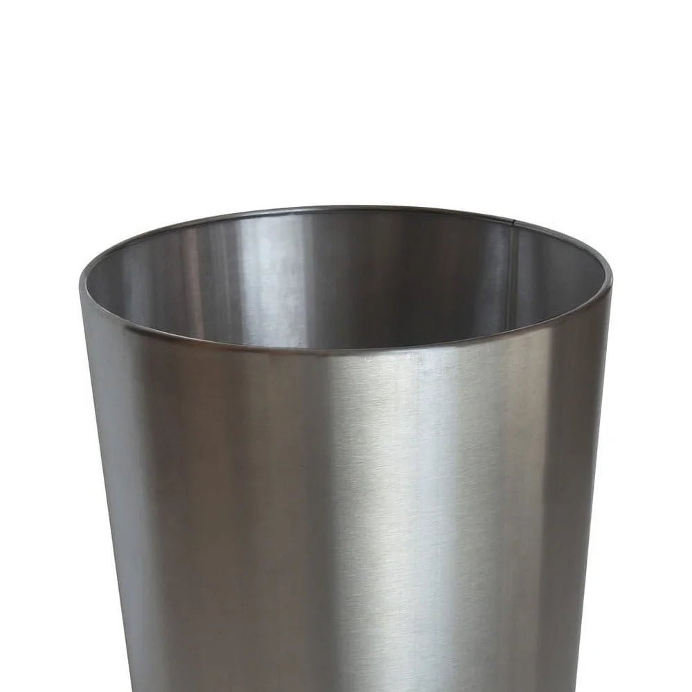 Brushed Nickel Wastebasket - DailyBasicNeeds.com