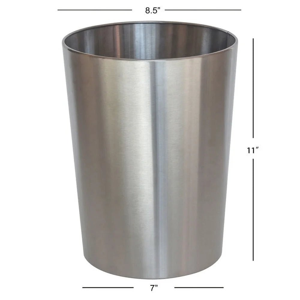 Brushed Nickel Wastebasket - DailyBasicNeeds.com