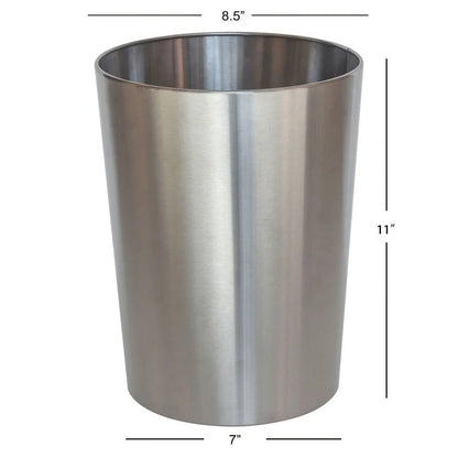 Brushed Nickel Wastebasket - DailyBasicNeeds.com