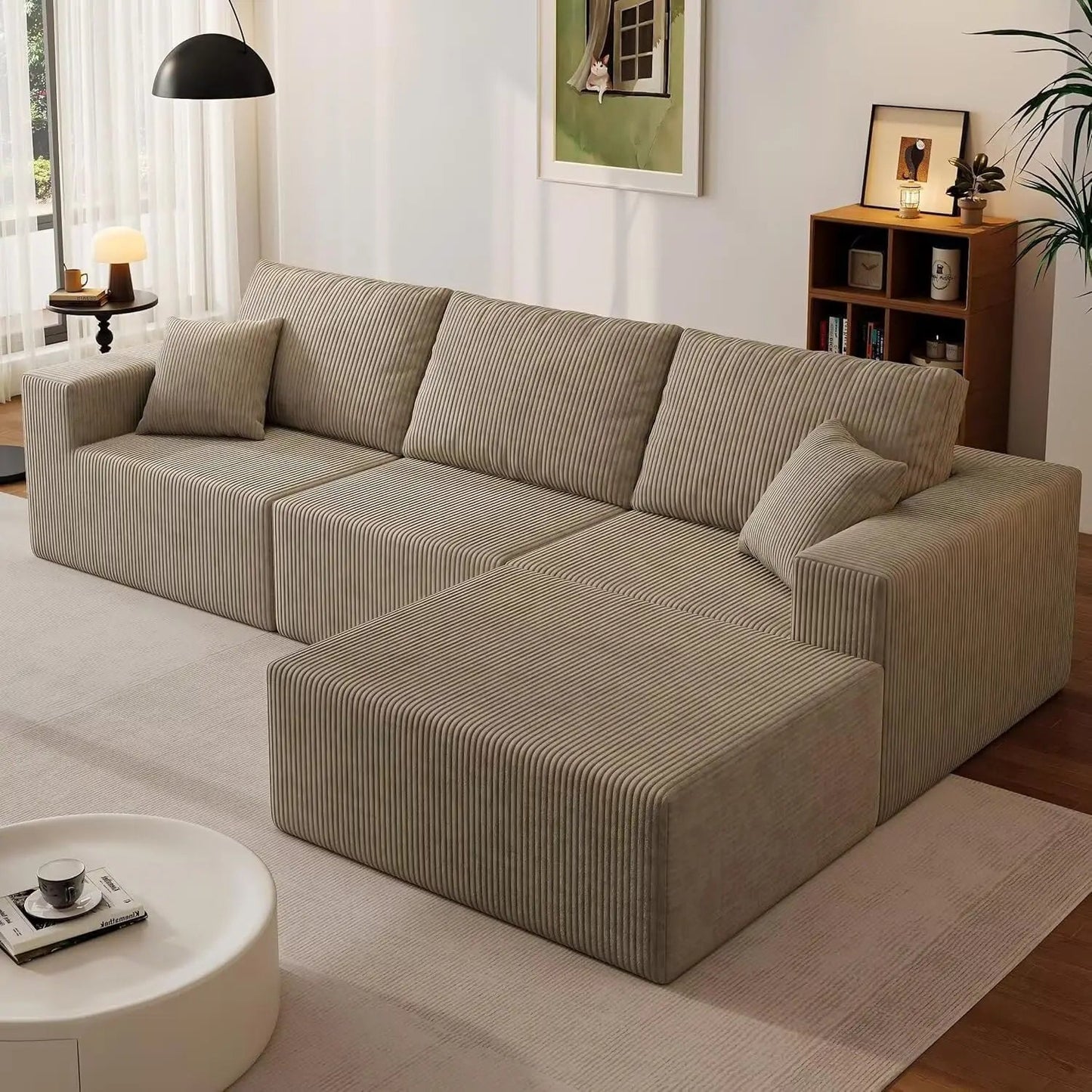 Cloud Sectional Sofa Deep Seat Modular L - Shape - DailyBasicNeeds.com