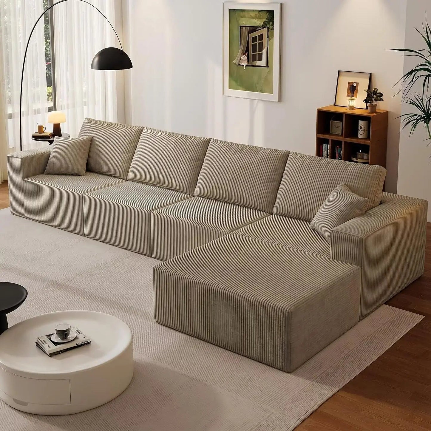 Cloud Sectional Sofa Deep Seat Modular L - Shape - DailyBasicNeeds.com