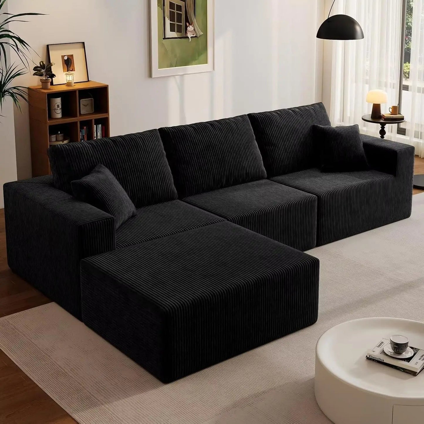 Cloud Sectional Sofa Deep Seat Modular L - Shape - DailyBasicNeeds.com