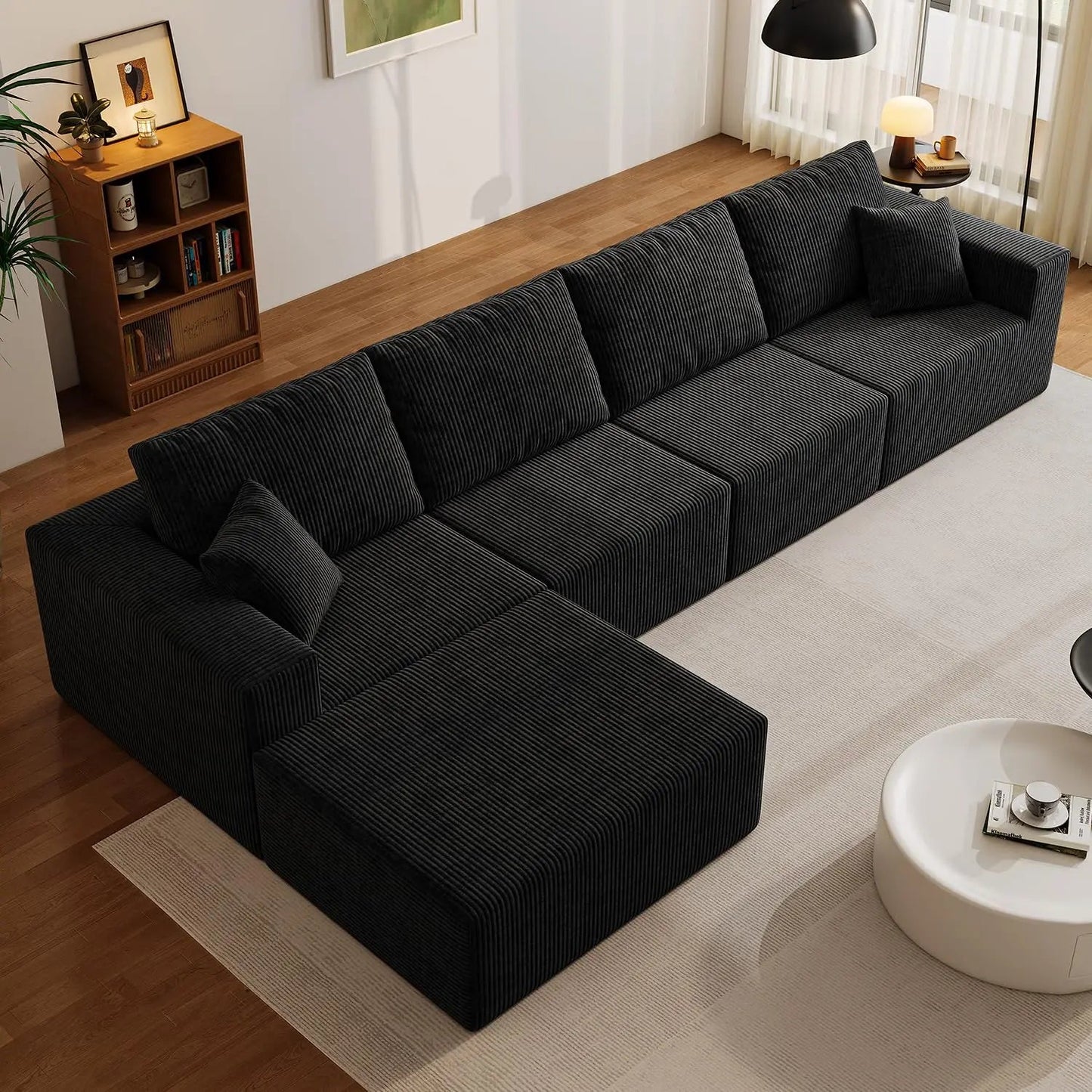 Cloud Sectional Sofa Deep Seat Modular L - Shape - DailyBasicNeeds.com