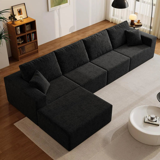 Cloud Sectional Sofa Deep Seat Modular L - Shape - DailyBasicNeeds.com