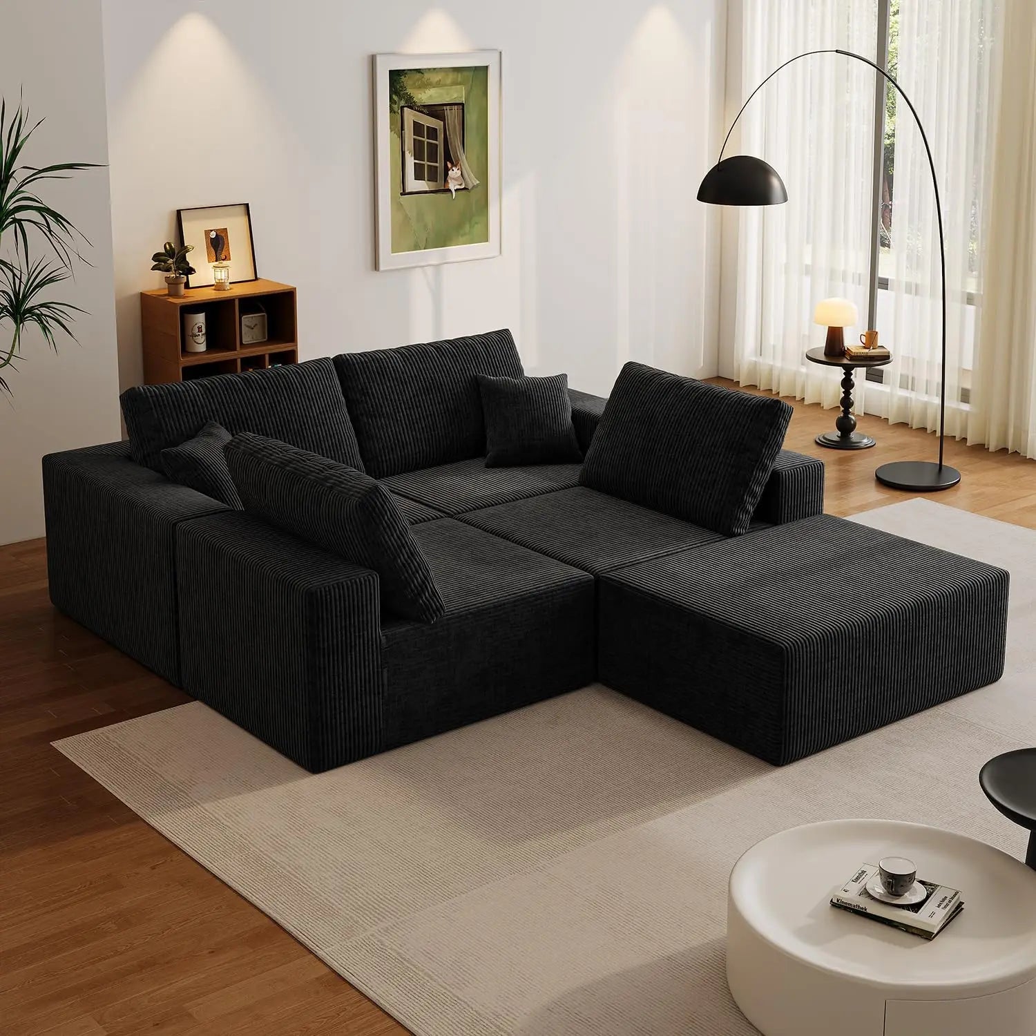 Cloud Sectional Sofa Deep Seat Modular L - Shape - DailyBasicNeeds.com