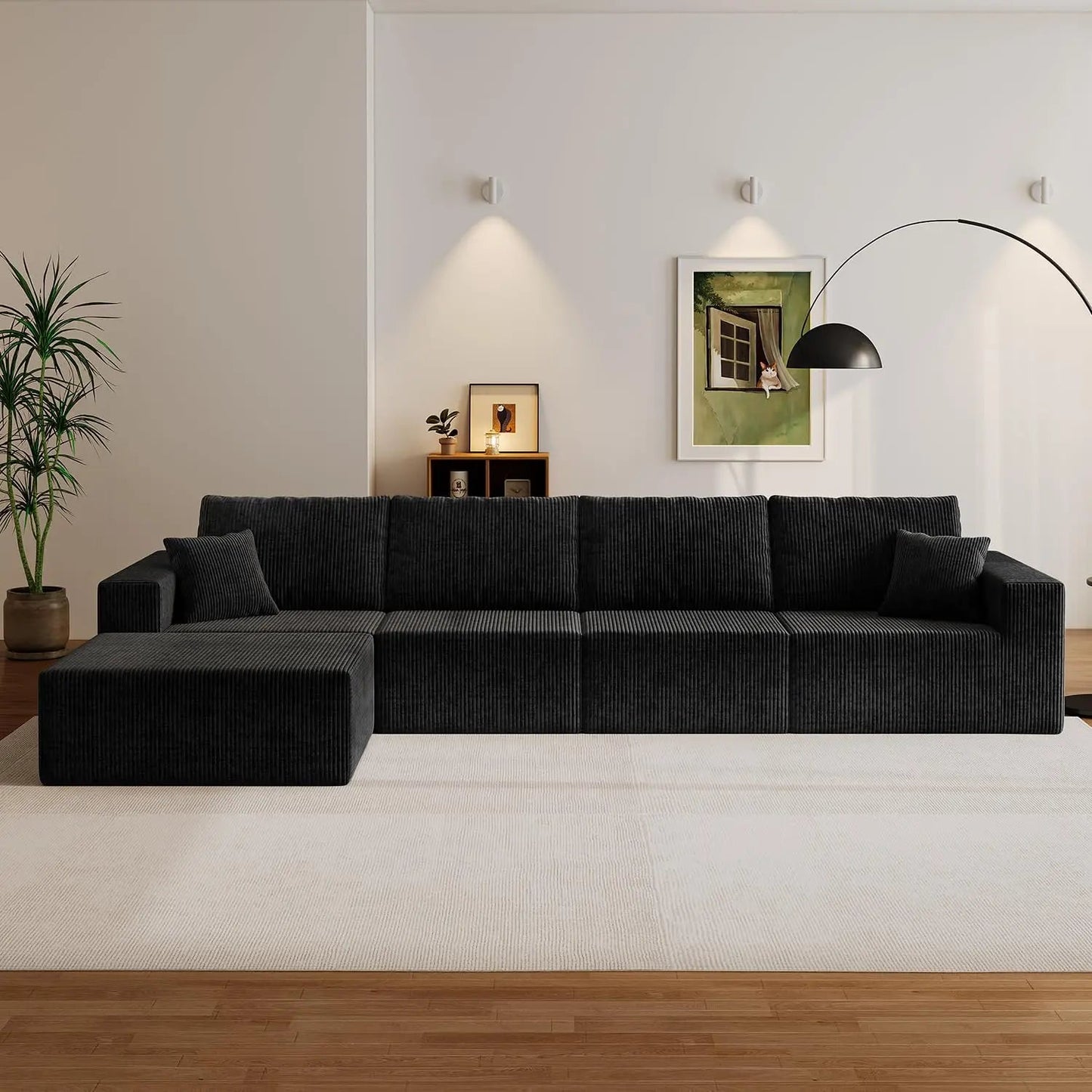 Cloud Sectional Sofa Deep Seat Modular L - Shape - DailyBasicNeeds.com
